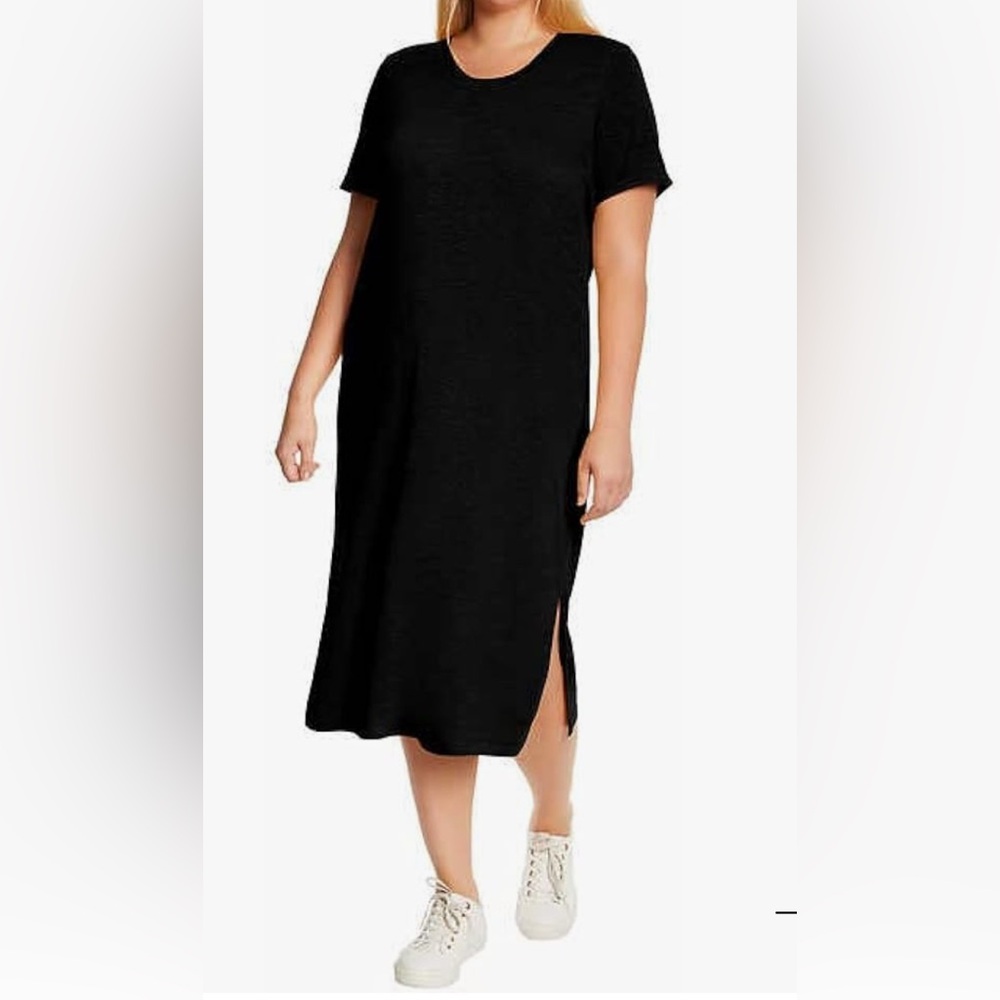 Jessica Simpson Short Sleeve Midi Dress Black - XL NEW